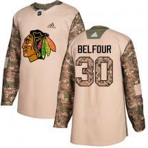 Youth Adidas Chicago Blackhawks ED Belfour Camo Veterans Day Practice Jersey - Authentic