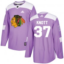 Youth Adidas Chicago Blackhawks Graham Knott Purple Fights Cancer Practice Jersey - Authentic