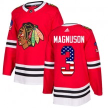 Men's Adidas Chicago Blackhawks Keith Magnuson Red USA Flag Fashion Jersey - Authentic