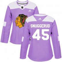 Women's Adidas Chicago Blackhawks Luc Snuggerud Purple Fights Cancer Practice Jersey - Authentic