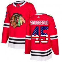 Youth Adidas Chicago Blackhawks Luc Snuggerud Red USA Flag Fashion Jersey - Authentic