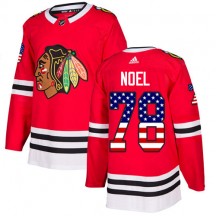 Youth Adidas Chicago Blackhawks Nathan Noel Red USA Flag Fashion Jersey - Authentic