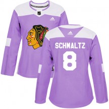 Women's Adidas Chicago Blackhawks Nick Schmaltz Purple Fights Cancer Practice Jersey - Authentic