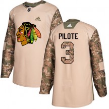 Youth Adidas Chicago Blackhawks Pierre Pilote Camo Veterans Day Practice Jersey - Authentic