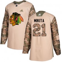 Youth Adidas Chicago Blackhawks Stan Mikita Camo Veterans Day Practice Jersey - Authentic