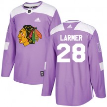 Youth Adidas Chicago Blackhawks Steve Larmer Purple Fights Cancer Practice Jersey - Authentic