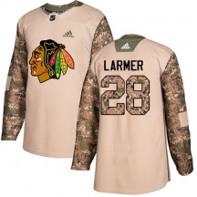 Youth Adidas Chicago Blackhawks Steve Larmer Camo Veterans Day Practice Jersey - Authentic