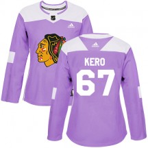 Women's Adidas Chicago Blackhawks Tanner Kero Purple Fights Cancer Practice Jersey - Authentic