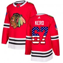 Youth Adidas Chicago Blackhawks Tanner Kero Red USA Flag Fashion Jersey - Authentic