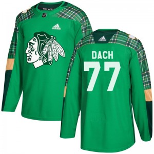 Youth Adidas Chicago Blackhawks Kirby Dach Green St. Patrick's Day Practice Jersey - Authentic