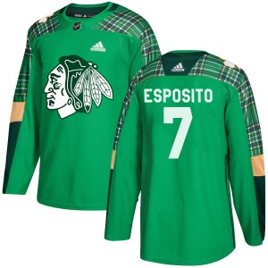 Youth Adidas Chicago Blackhawks Phil Esposito Green St. Patrick's Day Practice Jersey - Authentic
