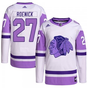 Youth Adidas Chicago Blackhawks Jeremy Roenick White/Purple Hockey Fights Cancer Primegreen Jersey - Authentic