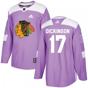 Youth Adidas Chicago Blackhawks Jason Dickinson Purple Fights Cancer Practice Jersey - Authentic