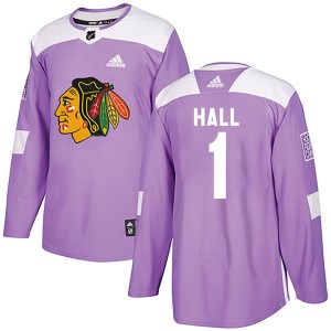 Youth Adidas Chicago Blackhawks Glenn Hall Purple Fights Cancer Practice Jersey - Authentic