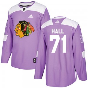 Youth Adidas Chicago Blackhawks Taylor Hall Purple Fights Cancer Practice Jersey - Authentic