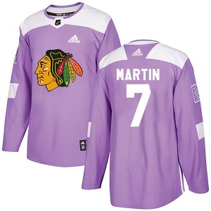 Youth Adidas Chicago Blackhawks Pit Martin Purple Fights Cancer Practice Jersey - Authentic