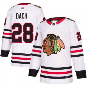Youth Adidas Chicago Blackhawks Colton Dach White Away Jersey - Authentic