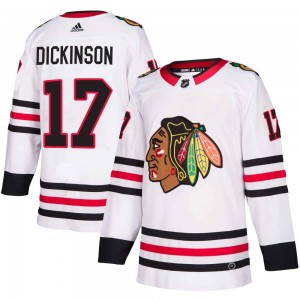 Youth Adidas Chicago Blackhawks Jason Dickinson White Away Jersey - Authentic