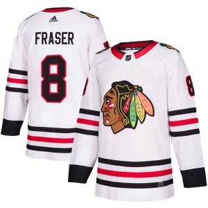 Youth Adidas Chicago Blackhawks Curt Fraser White Away Jersey - Authentic