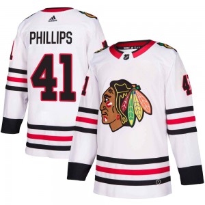 Youth Adidas Chicago Blackhawks Isaak Phillips White Away Jersey - Authentic