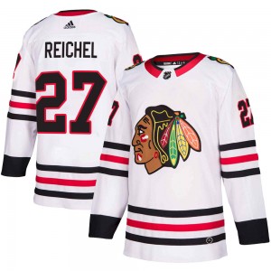 Youth Adidas Chicago Blackhawks Lukas Reichel White Away Jersey - Authentic