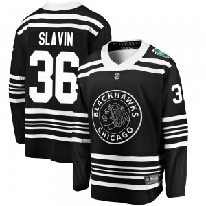 Men's Fanatics Branded Chicago Blackhawks Josiah Slavin Black 2019 Winter Classic Jersey - Breakaway