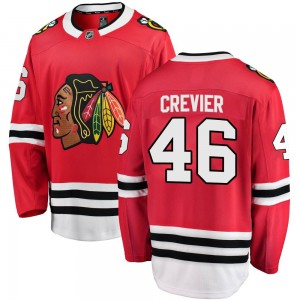 Youth Fanatics Branded Chicago Blackhawks Louis Crevier Red Home Jersey - Breakaway