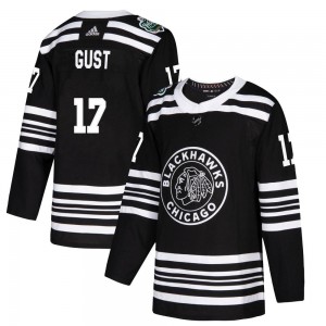Men's Adidas Chicago Blackhawks Dave Gust Black 2019 Winter Classic Jersey - Authentic