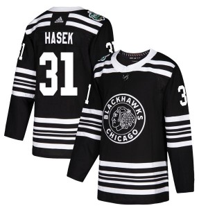Men's Adidas Chicago Blackhawks Dominik Hasek Black 2019 Winter Classic Jersey - Authentic