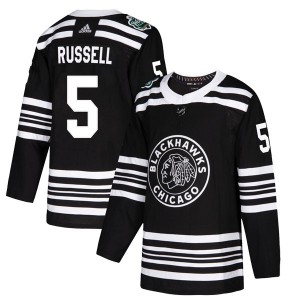 Men's Adidas Chicago Blackhawks Phil Russell Black 2019 Winter Classic Jersey - Authentic