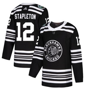 Men's Adidas Chicago Blackhawks Pat Stapleton Black 2019 Winter Classic Jersey - Authentic