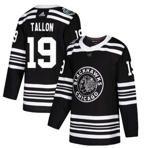 Men's Adidas Chicago Blackhawks Dale Tallon Black 2019 Winter Classic Jersey - Authentic