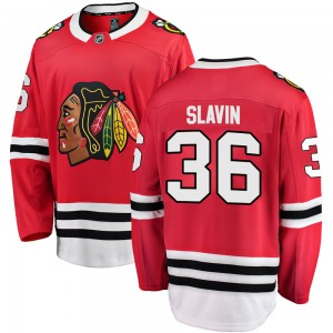 Men's Fanatics Branded Chicago Blackhawks Josiah Slavin Red Home Jersey - Breakaway