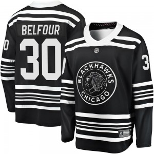 Men's Fanatics Branded Chicago Blackhawks ED Belfour Black Breakaway Alternate 2019/20 Jersey - Premier