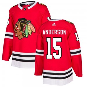 Men's Adidas Chicago Blackhawks Joey Anderson Red Home Jersey - Authentic
