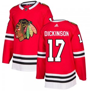 Men's Adidas Chicago Blackhawks Jason Dickinson Red Home Jersey - Authentic