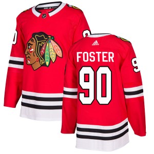 Men's Adidas Chicago Blackhawks Scott Foster Red Home Jersey - Authentic