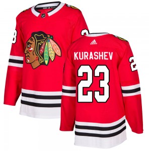 Men's Adidas Chicago Blackhawks Philipp Kurashev Red Home Jersey - Authentic