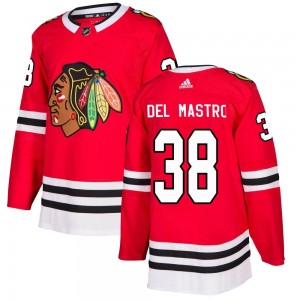 Men's Adidas Chicago Blackhawks Ethan Del Mastro Red Home Jersey - Authentic