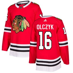 Men's Adidas Chicago Blackhawks Ed Olczyk Red Home Jersey - Authentic