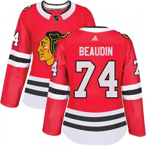 Women's Adidas Chicago Blackhawks Nicolas Beaudin Red ized Home Jersey - Authentic