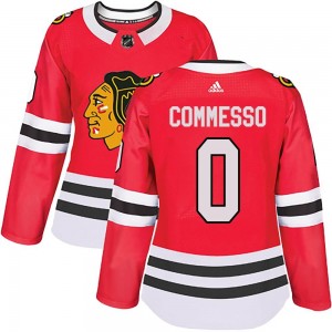 Women's Adidas Chicago Blackhawks Drew Commesso Red Home Jersey - Authentic