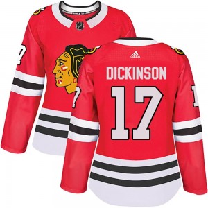 Women's Adidas Chicago Blackhawks Jason Dickinson Red Home Jersey - Authentic