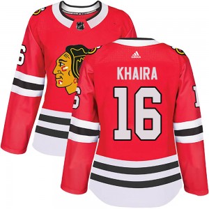 Women's Adidas Chicago Blackhawks Jujhar Khaira Red Home Jersey - Authentic