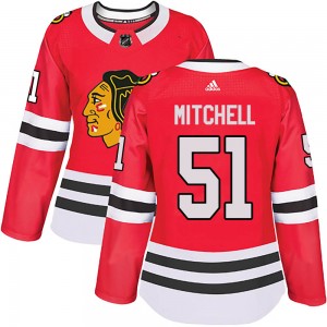 Women's Adidas Chicago Blackhawks Ian Mitchell Red Home Jersey - Authentic
