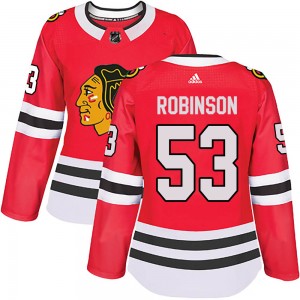 Women's Adidas Chicago Blackhawks Buddy Robinson Red Home Jersey - Authentic