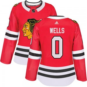 Women's Adidas Chicago Blackhawks Dylan Wells Red Home Jersey - Authentic