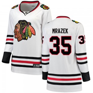 Women's Fanatics Branded Chicago Blackhawks Petr Mrazek White Away Jersey - Breakaway