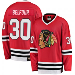 Youth Fanatics Branded Chicago Blackhawks ED Belfour Red Breakaway Heritage Jersey - Premier