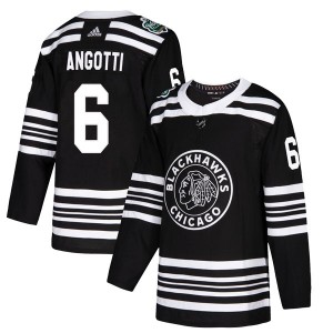 Youth Adidas Chicago Blackhawks Lou Angotti Black 2019 Winter Classic Jersey - Authentic